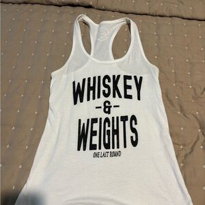 White Tank Top with Black Text